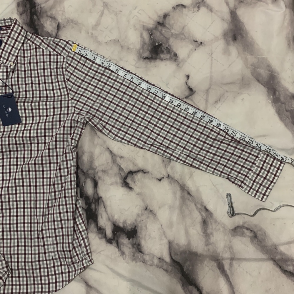 Gant Oxford Button Down Check Fit Port Red Large - Picture 8 of 12